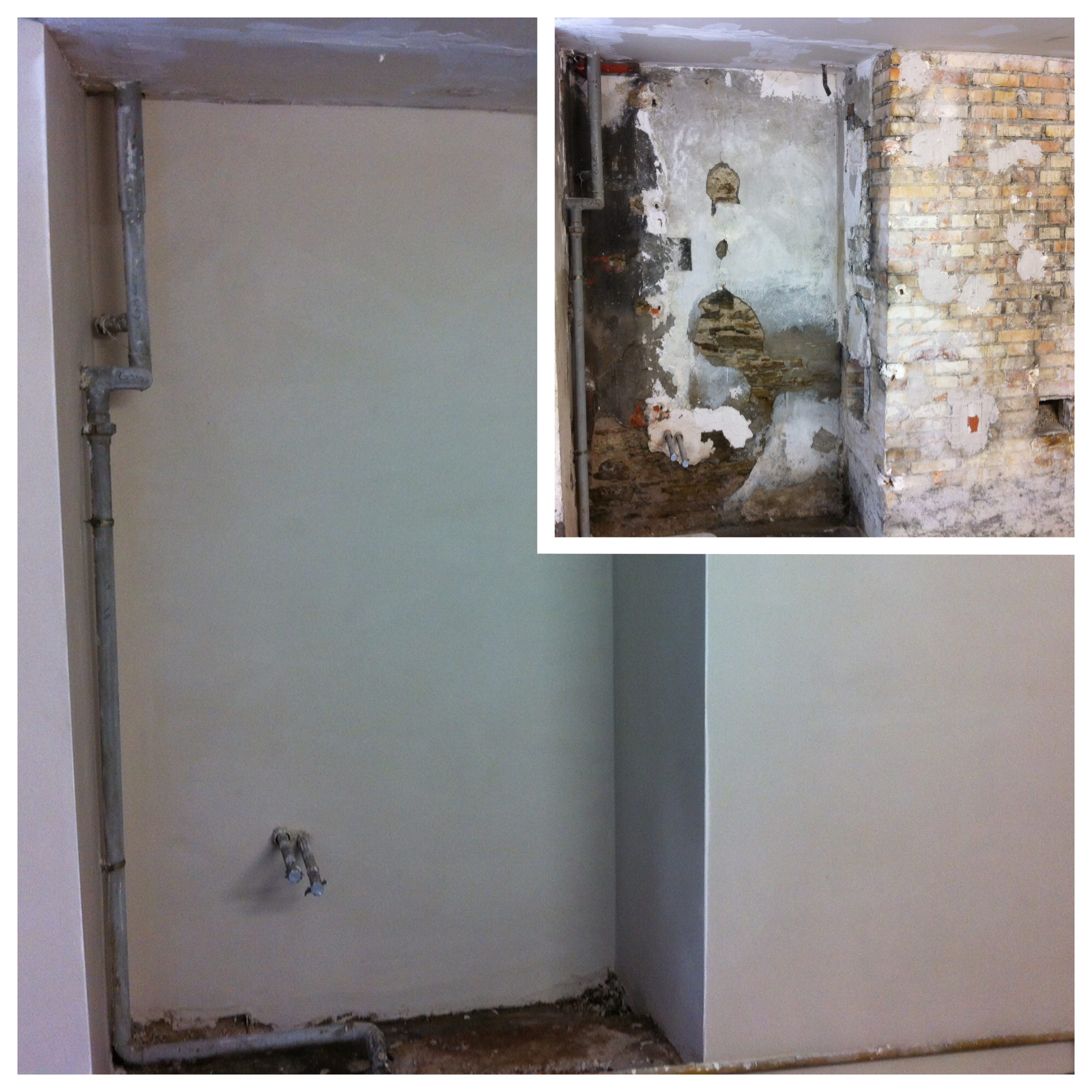 Reprise en plâtre buanderie